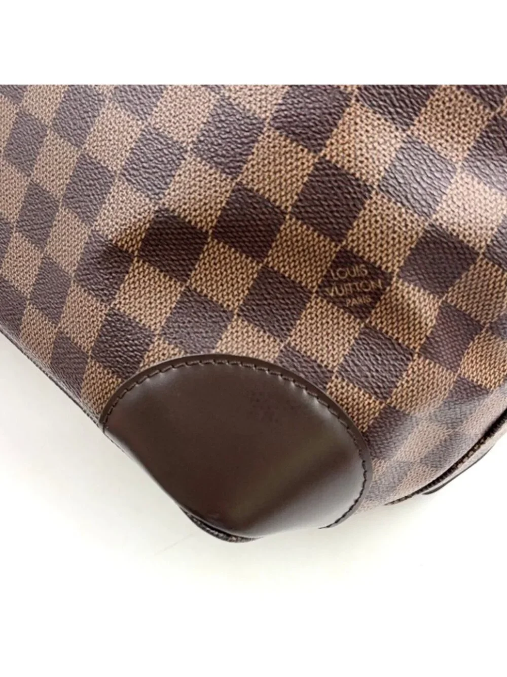 Louis Vuitton Hampstead MM Damier Ebene Leather Brown Tote Gold